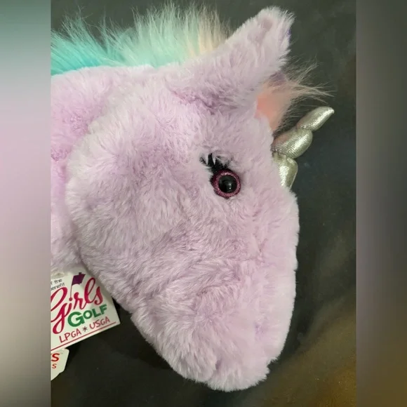Daphne Golf Club Driver Unicorn Headcover Plush Stuffed Animal Purple Rainbow - Picture 7 of 13